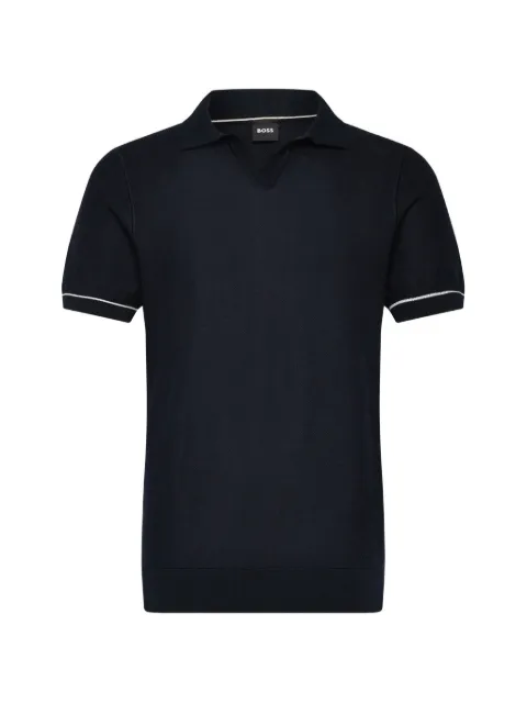 BOSS cotton-blend horizontal-stripe polo shirt