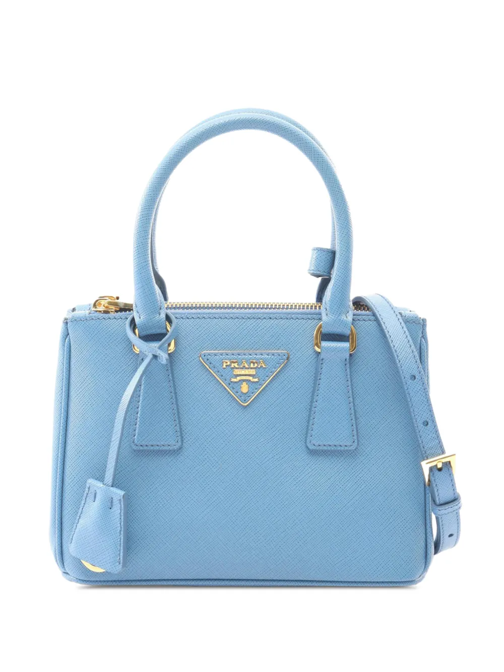Prada Pre-Owned 2010-2025 Small Saffiano Lux Galleria Double Zip satchel - Blu