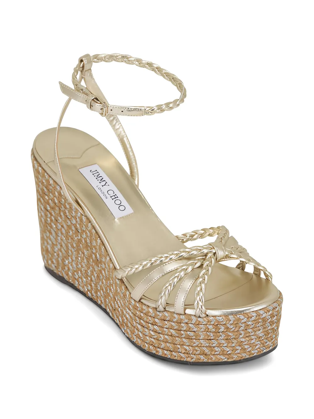 Jimmy Choo Dree espadrilles met gevlochten plateauzool Goud