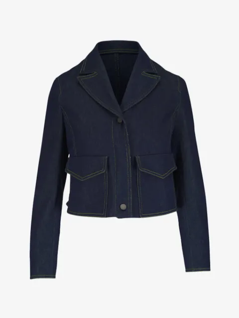 Akris Punto button-front cropped denim jacket