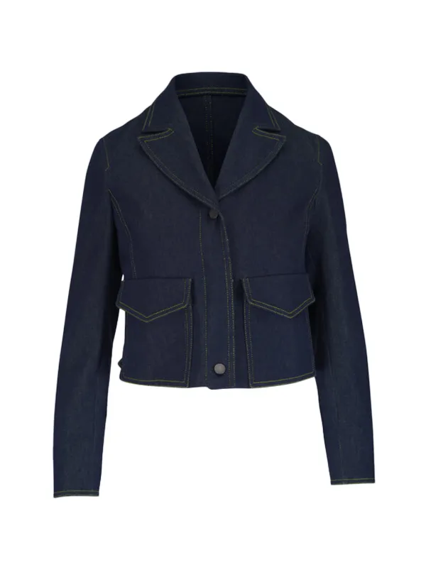Akris Punto クロップド デニムジャケット | ブルー | FARFETCH JP