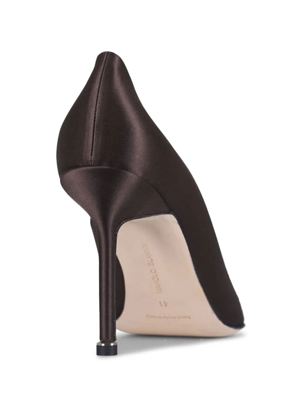 Manolo Blahnik Hangisi 90 satijnen verfraaide pumps Bruin