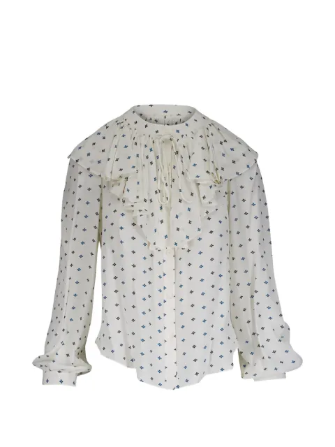 Veronica Beard ruffled print blouse
