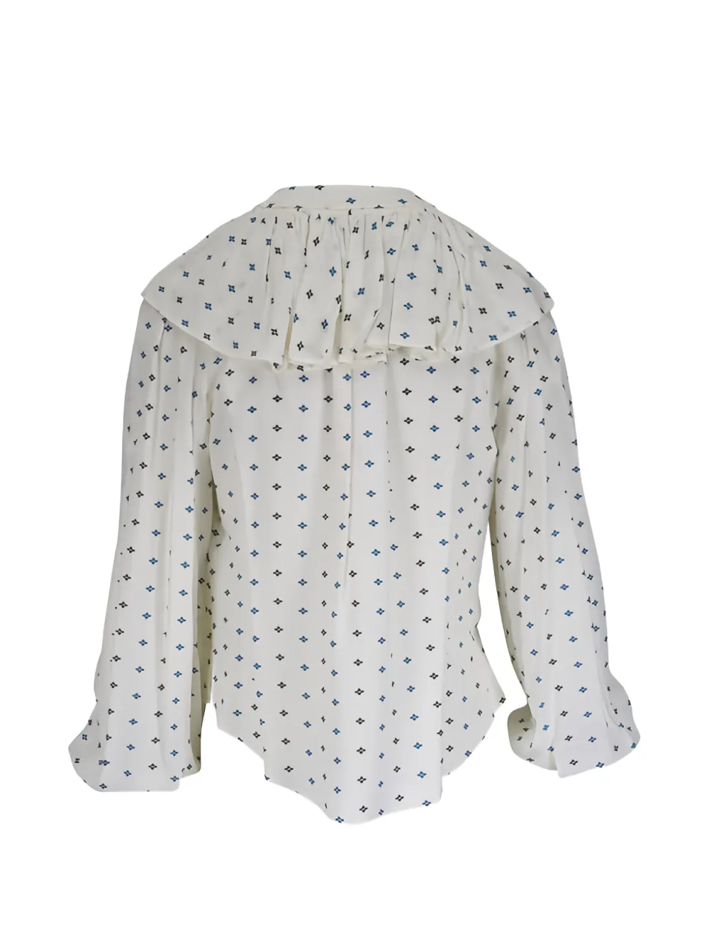  Veronica Beard Ruffled Print Blouse - Neutrals 