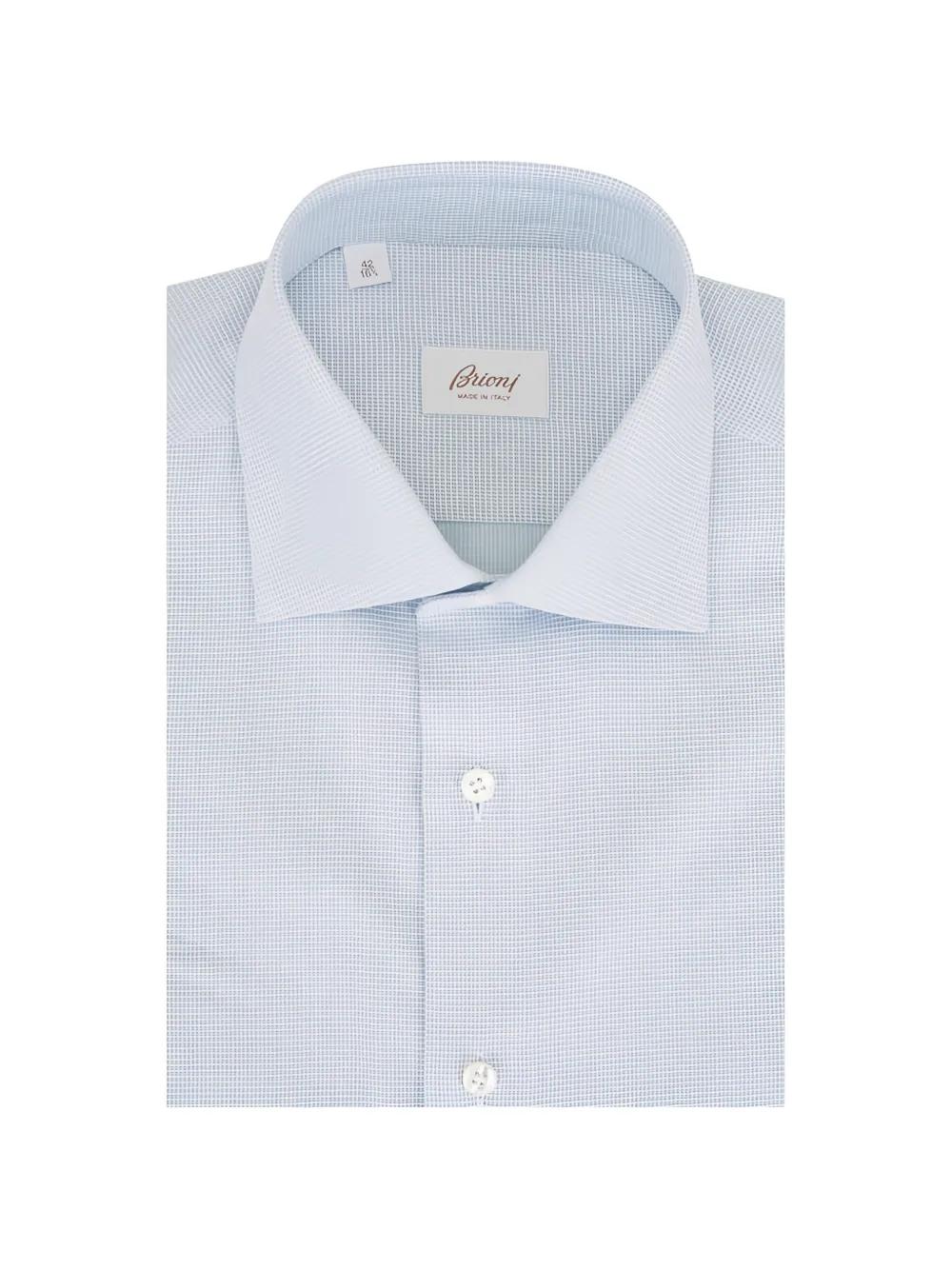 Brioni patterned textured shirt - Blu