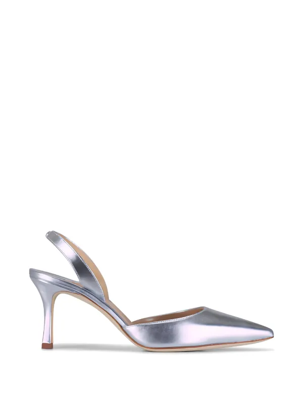 Manolo Blahnik Slingback Pumps in Silver