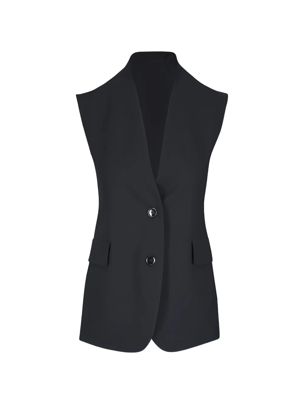 Akris button sleeveless jacket - Black