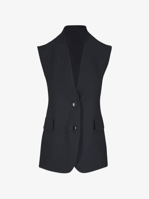 Akris button sleeveless jacket