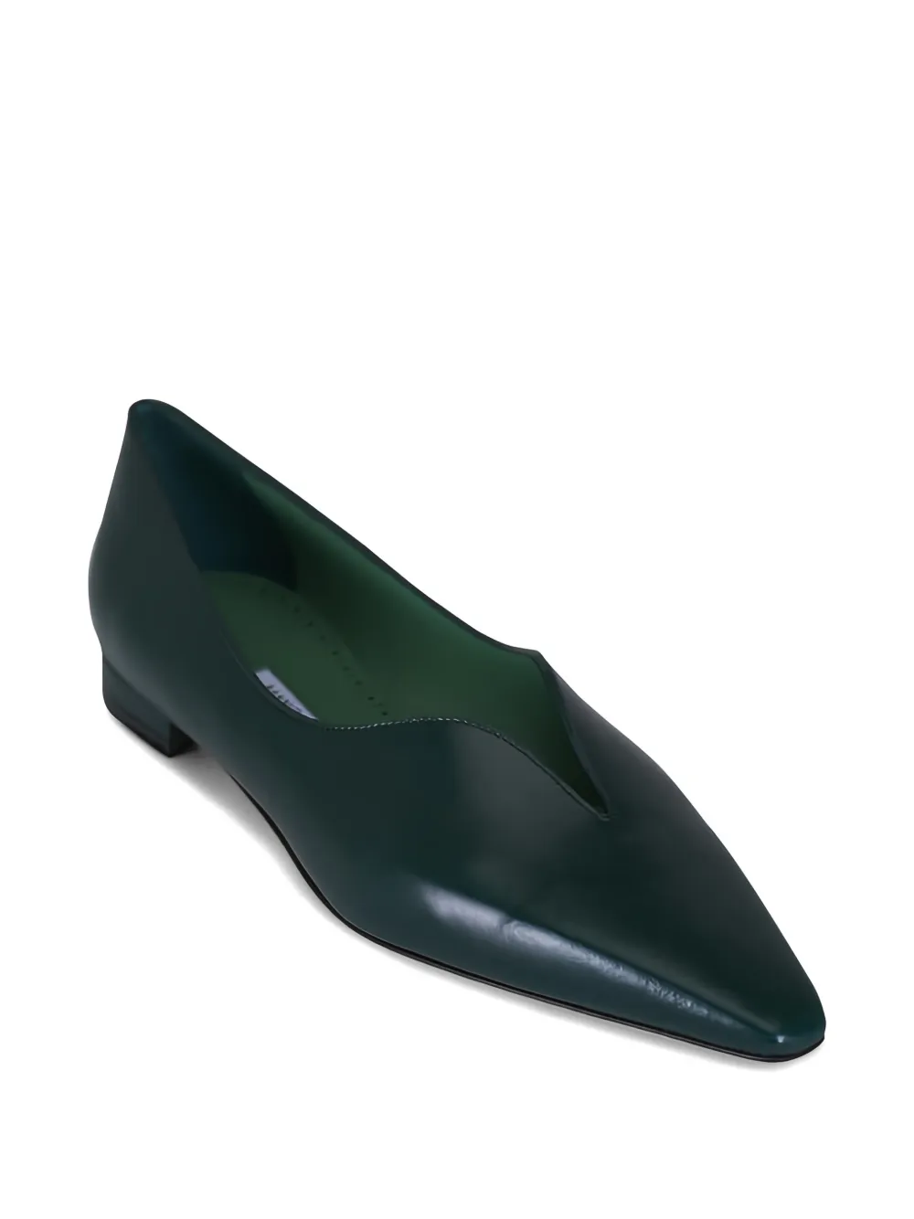 Manolo Blahnik Leren ballerina's Groen