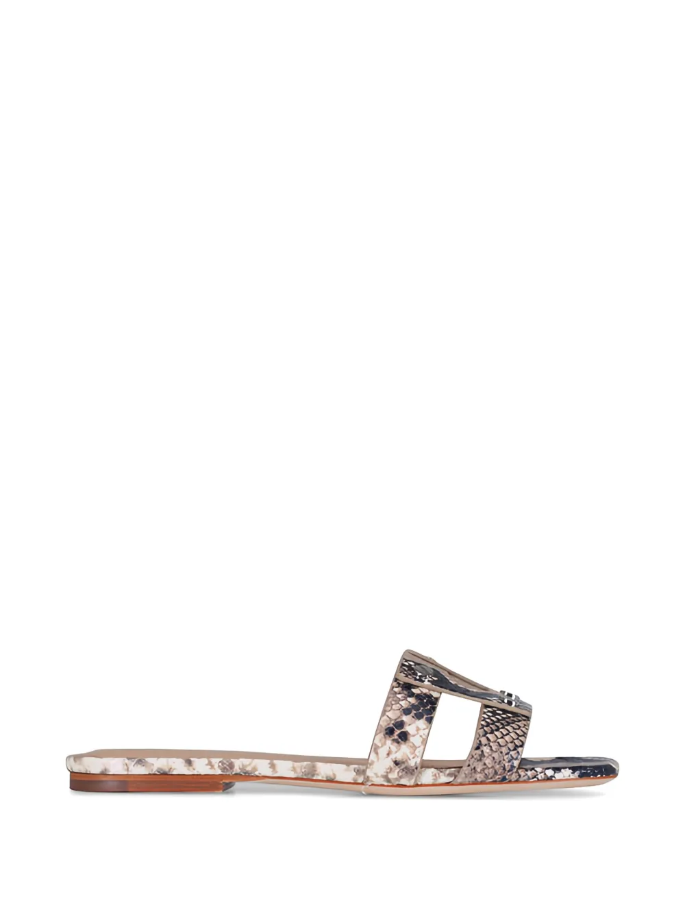 Veronica Beard Via Slide snake-embossed flat sandals - Toni neutri