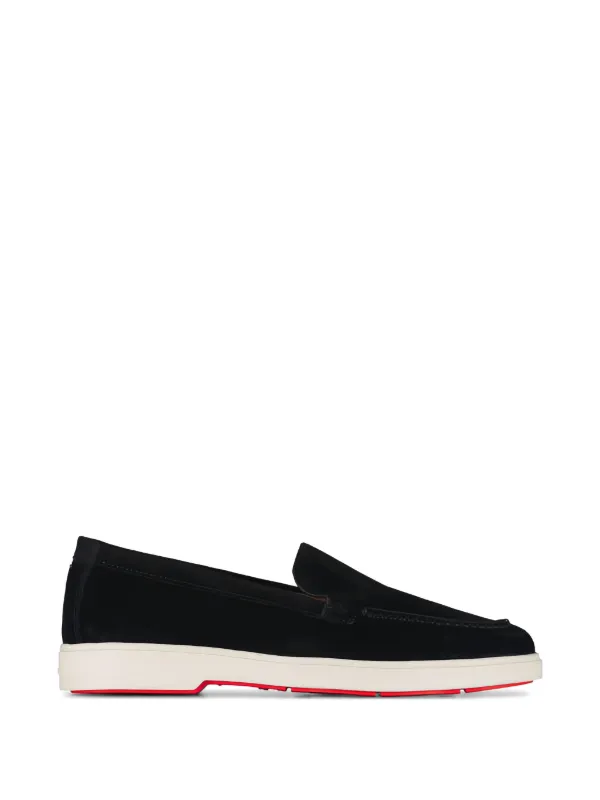 Santoni Suede Loafers in Black