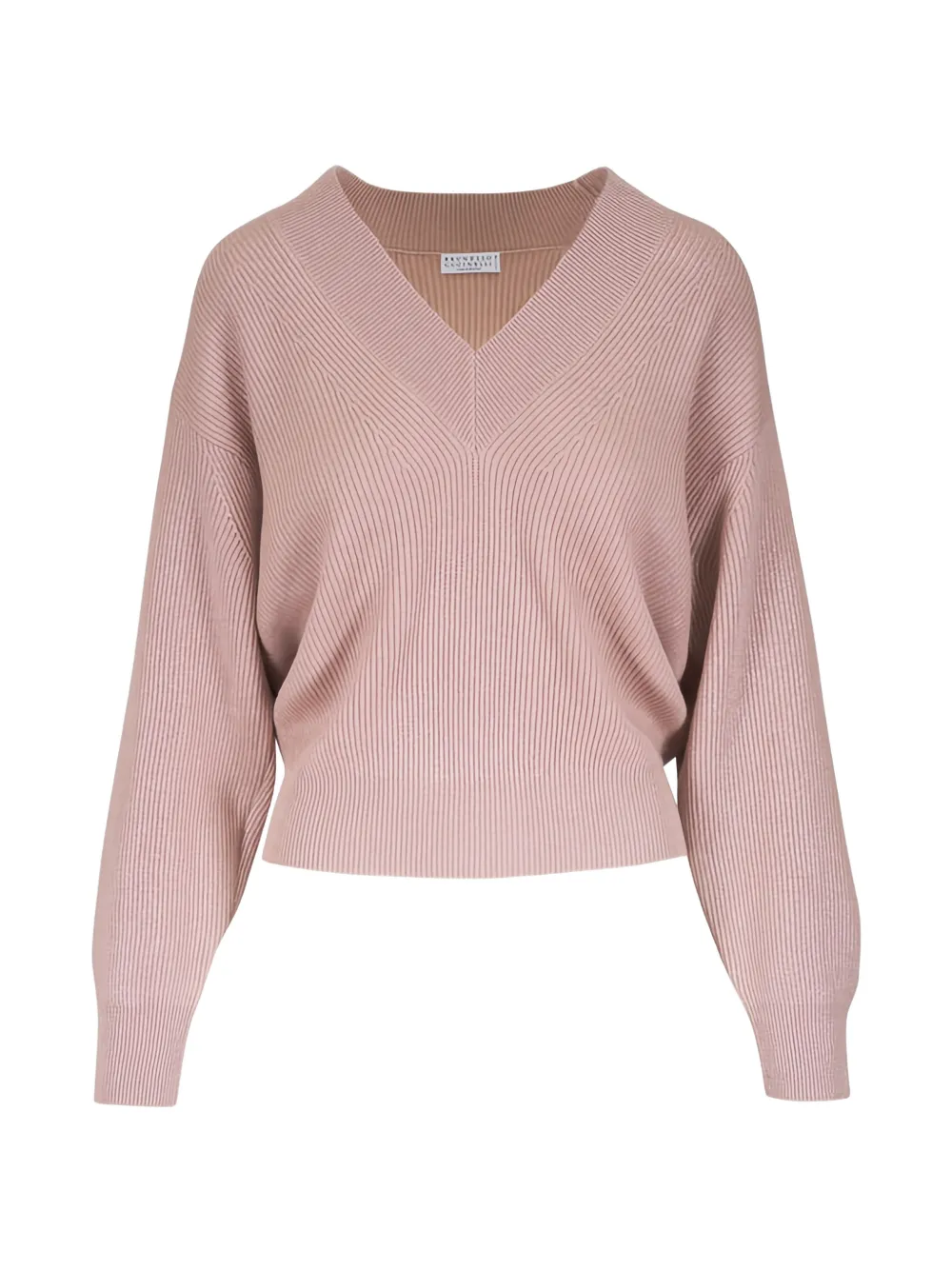 Brunello Cucinelli V-neck ribbed sweater - Pink