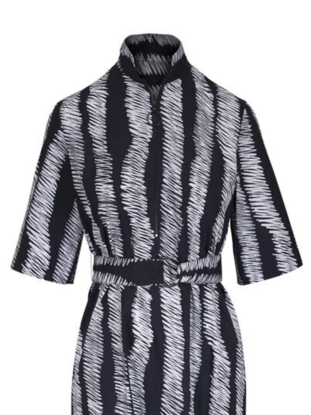 Akris Punto belted printed midi shirt dress - Nero