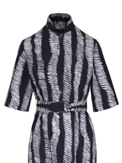 Akris Punto belted printed midi shirt dress