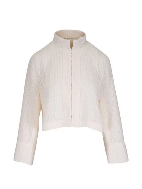 Akris collarless textured jacket
