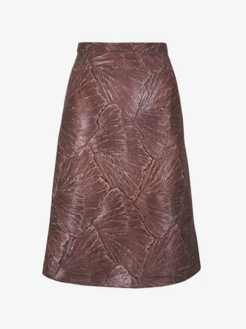 Akris jupe mi-longue bordée de dentelle