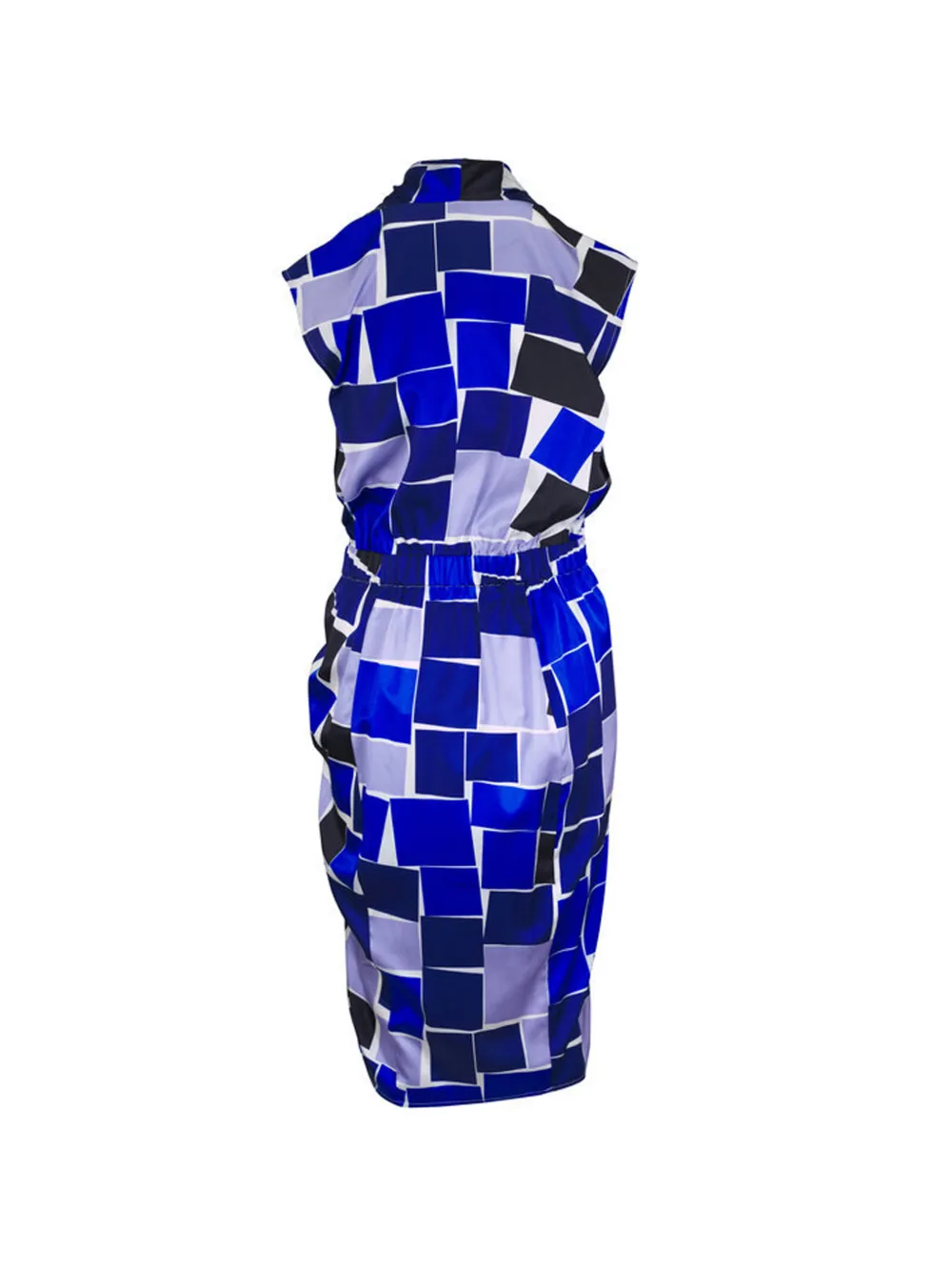  Zero + Maria Cornejo Printed Draped Silk Midi Dress - Blue 