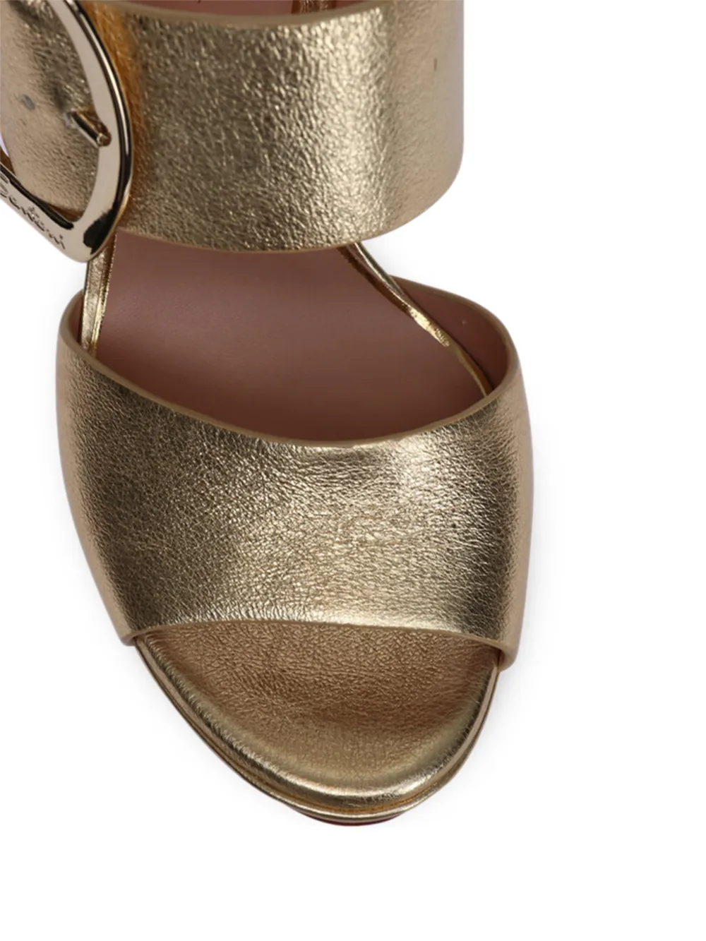 Santoni buckle platform sandals Goud