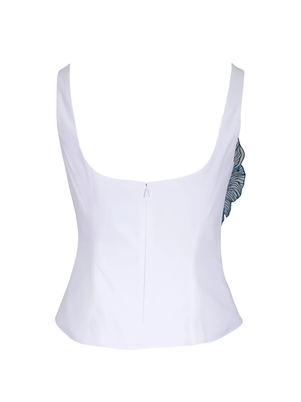  Lela Rose Floral Sleeveless Blouse - White 