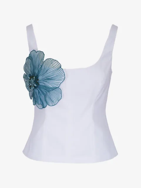 Lela Rose ærmeløs bluse med blomstertryk