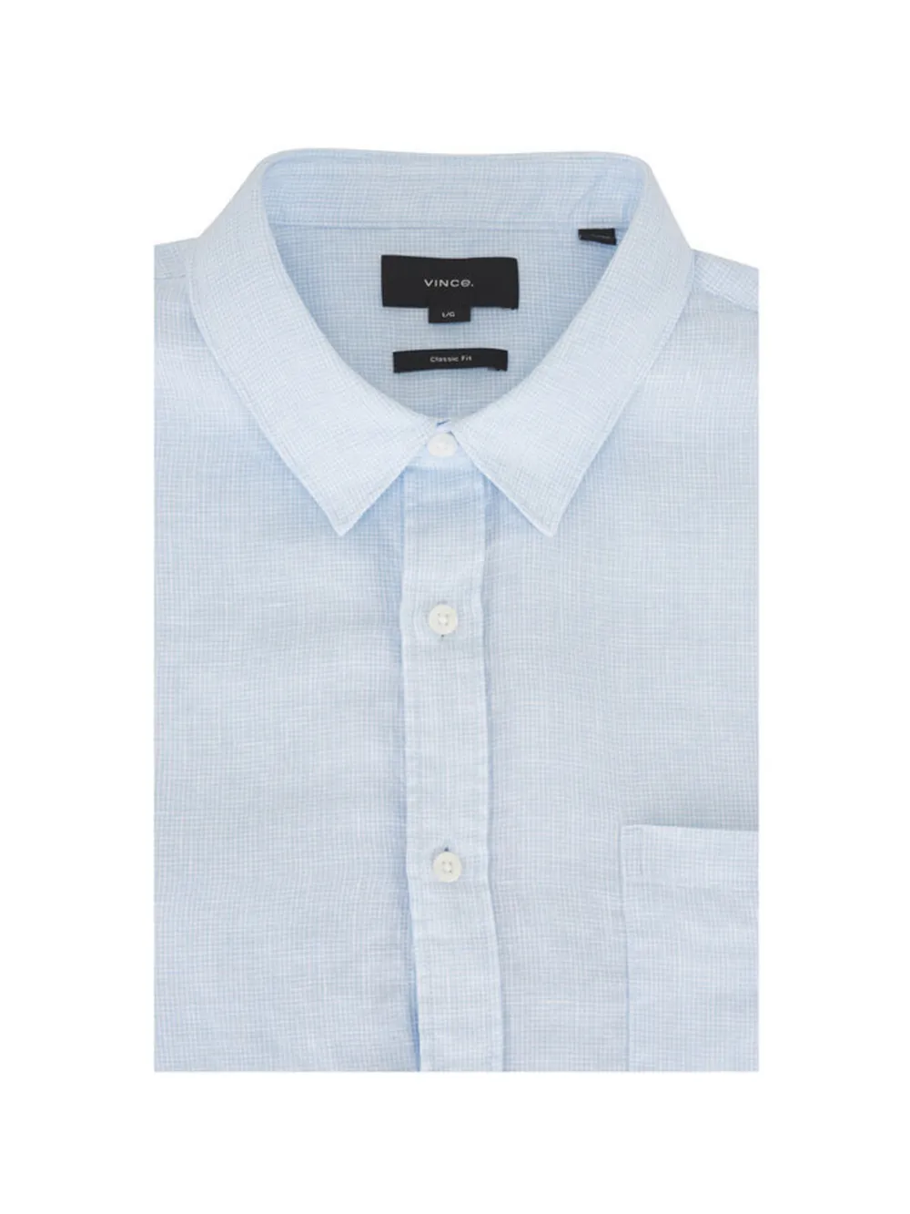Vince chest-pocket linen shirt - Blu