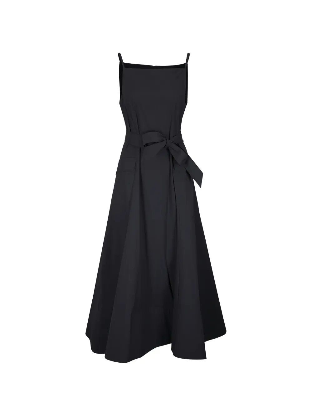 Lela Rose bow-belt midi dress - Nero