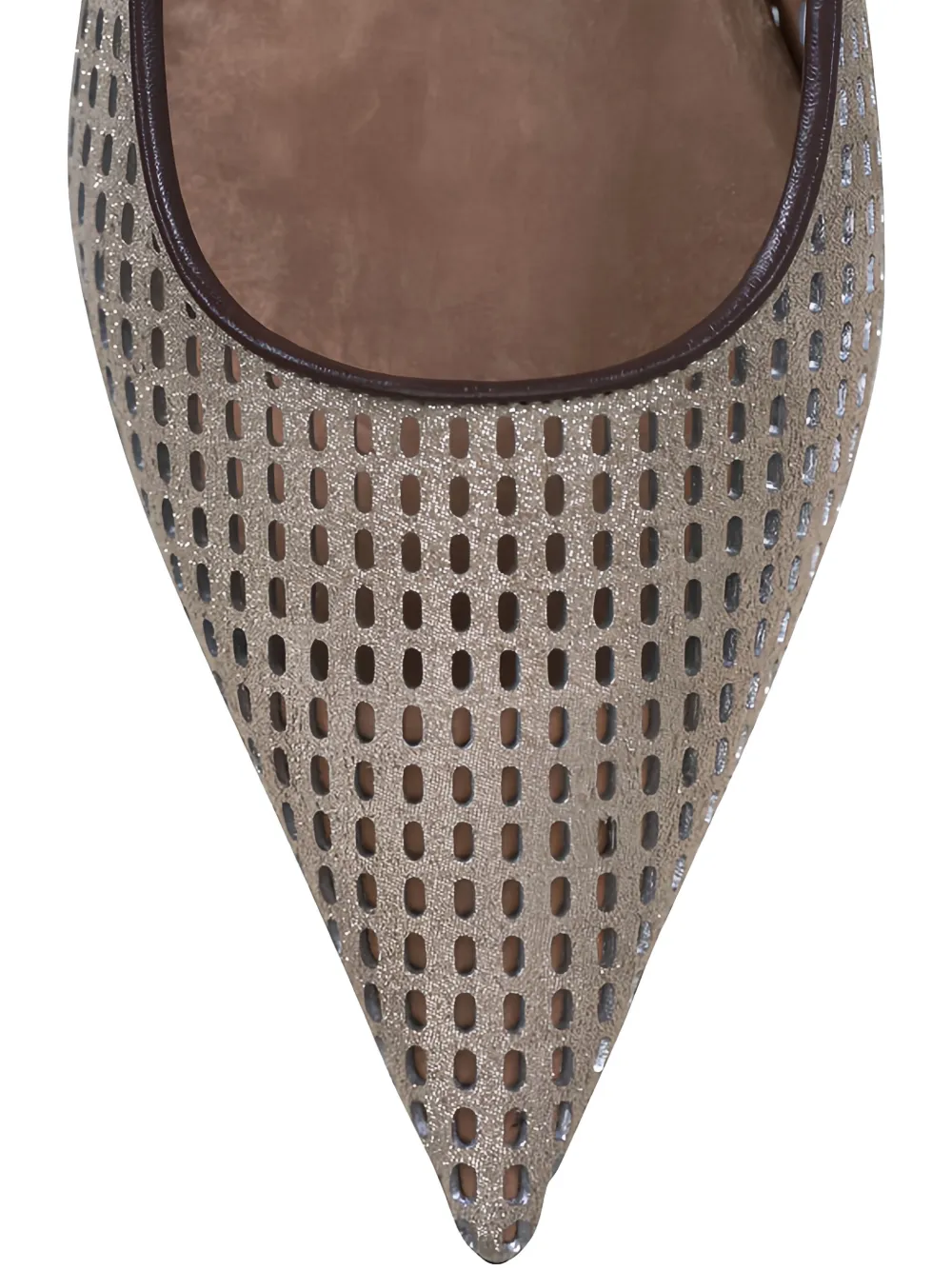 Brunello Cucinelli Slingback geperforeerde ballerina's Goud