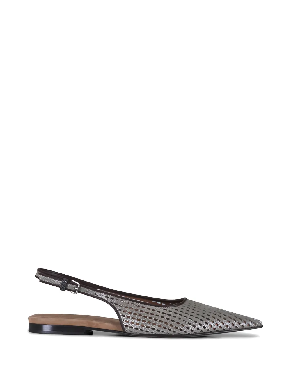 Brunello Cucinelli slingback perforated ballet flats - Gold