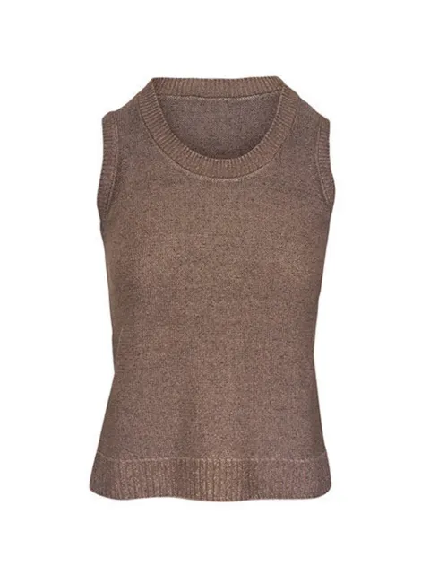 Kinross Cashmere lurex knitted tank top