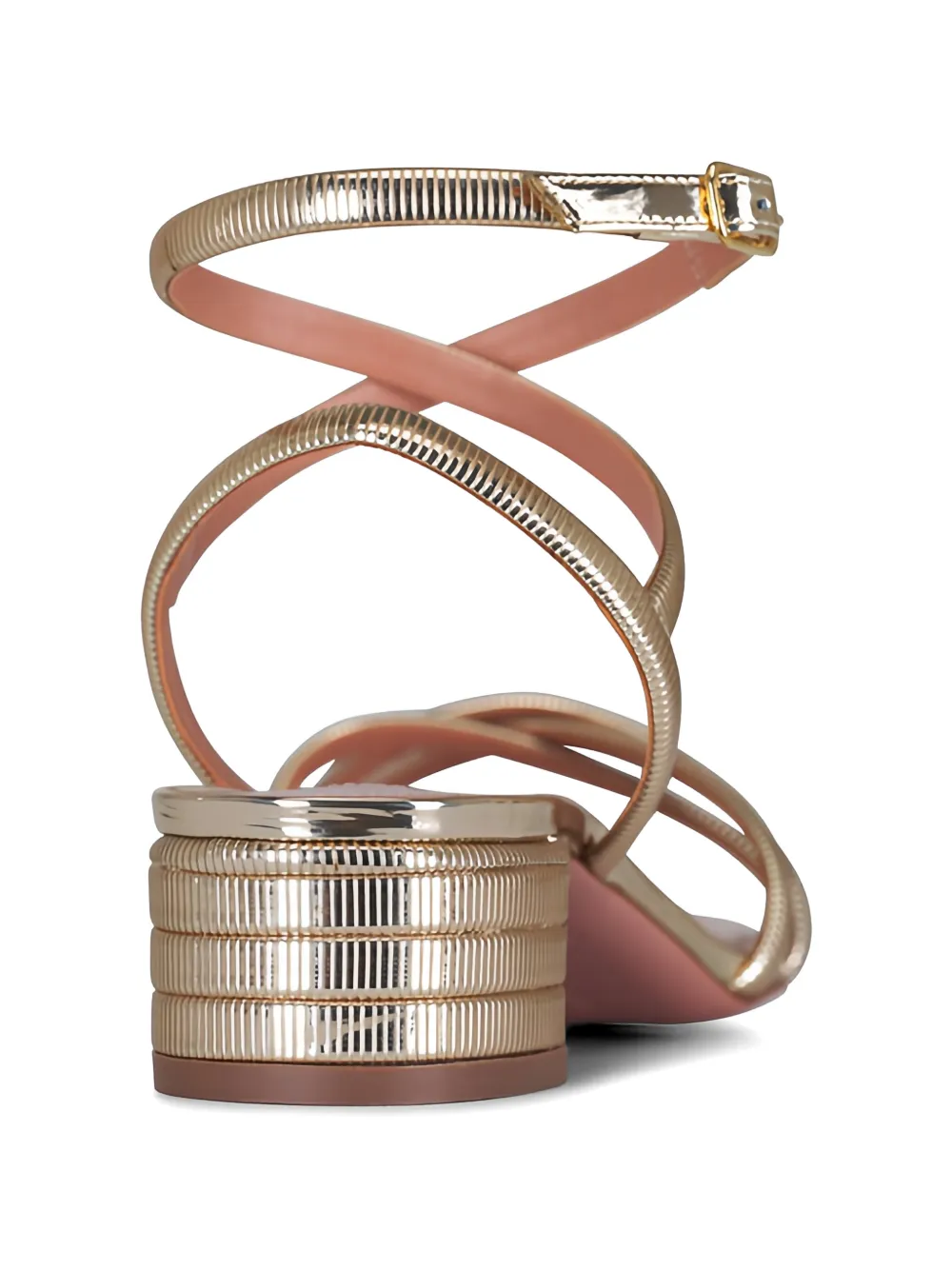 Aquazzura Heatwave metallic strap sandals Goud