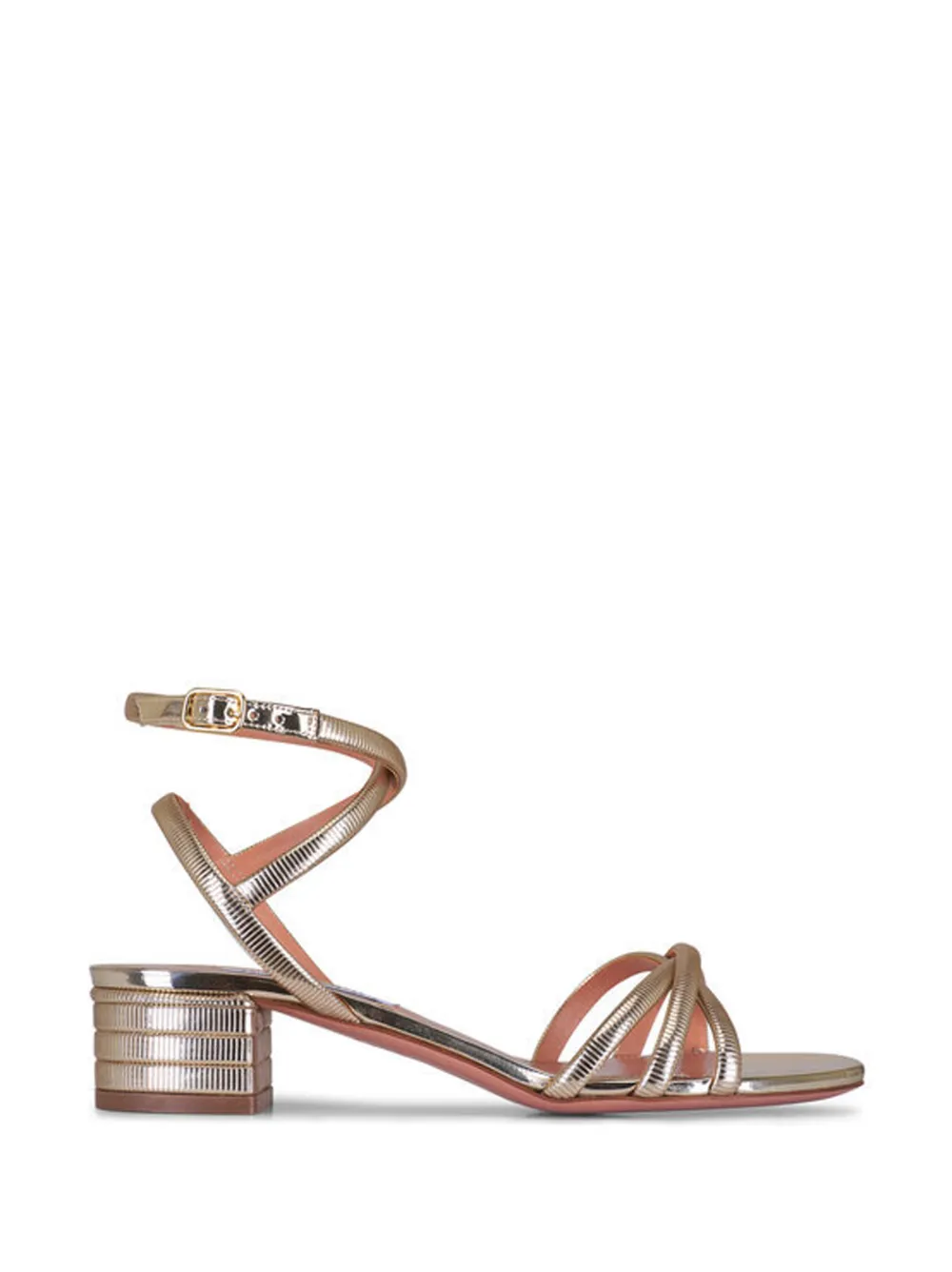 Aquazzura Heatwave metallic strap sandals Goud