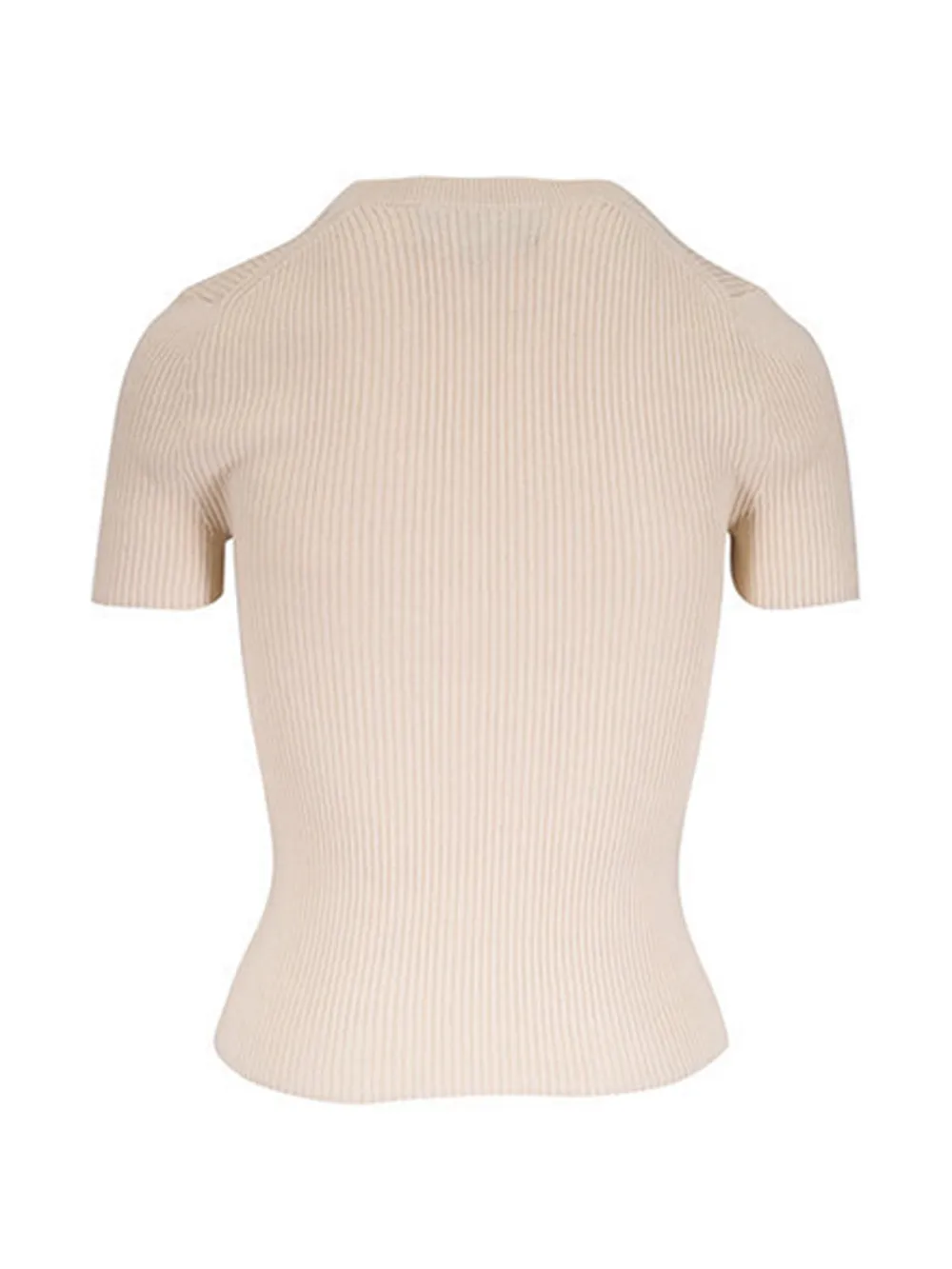 Nili Lotan Italia geribbeld T-shirt met V-hals Beige