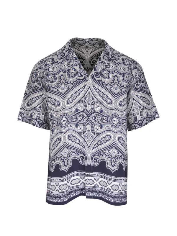 Orlebar Brown Paisley Woven Shirt in Blue