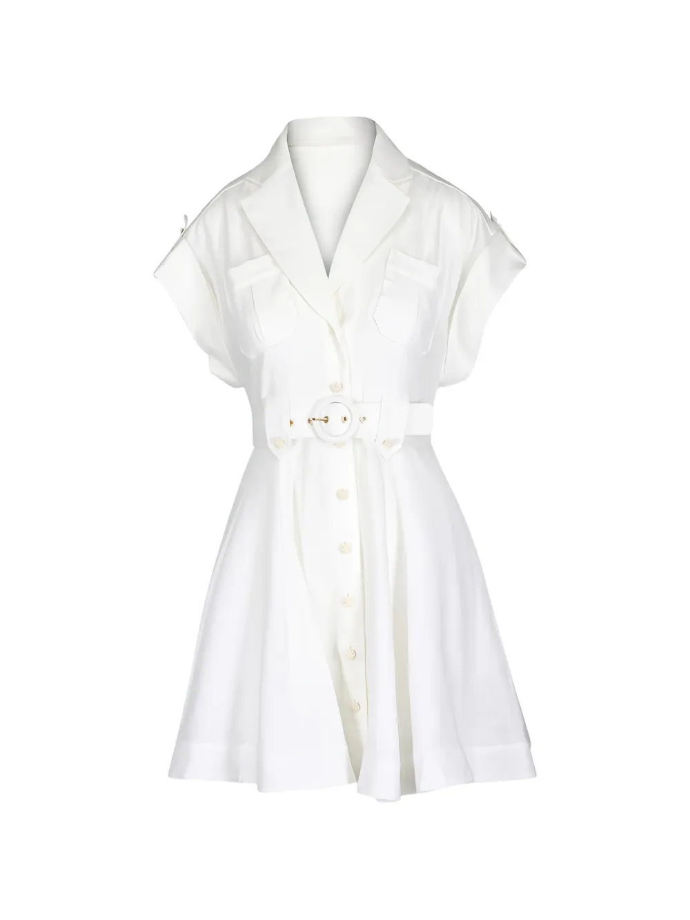 ZIMMERMANN belted v-neck dress - Bianco