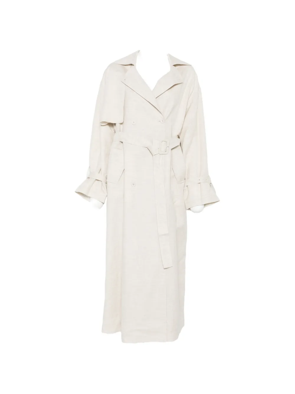 VIKTORIA CHAN double-breasted belted trench coat - Toni neutri