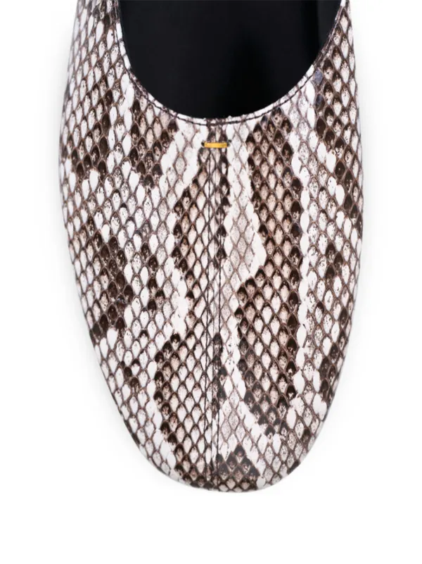 KHAITE Jane Snakeskin Flats | White | FARFETCH