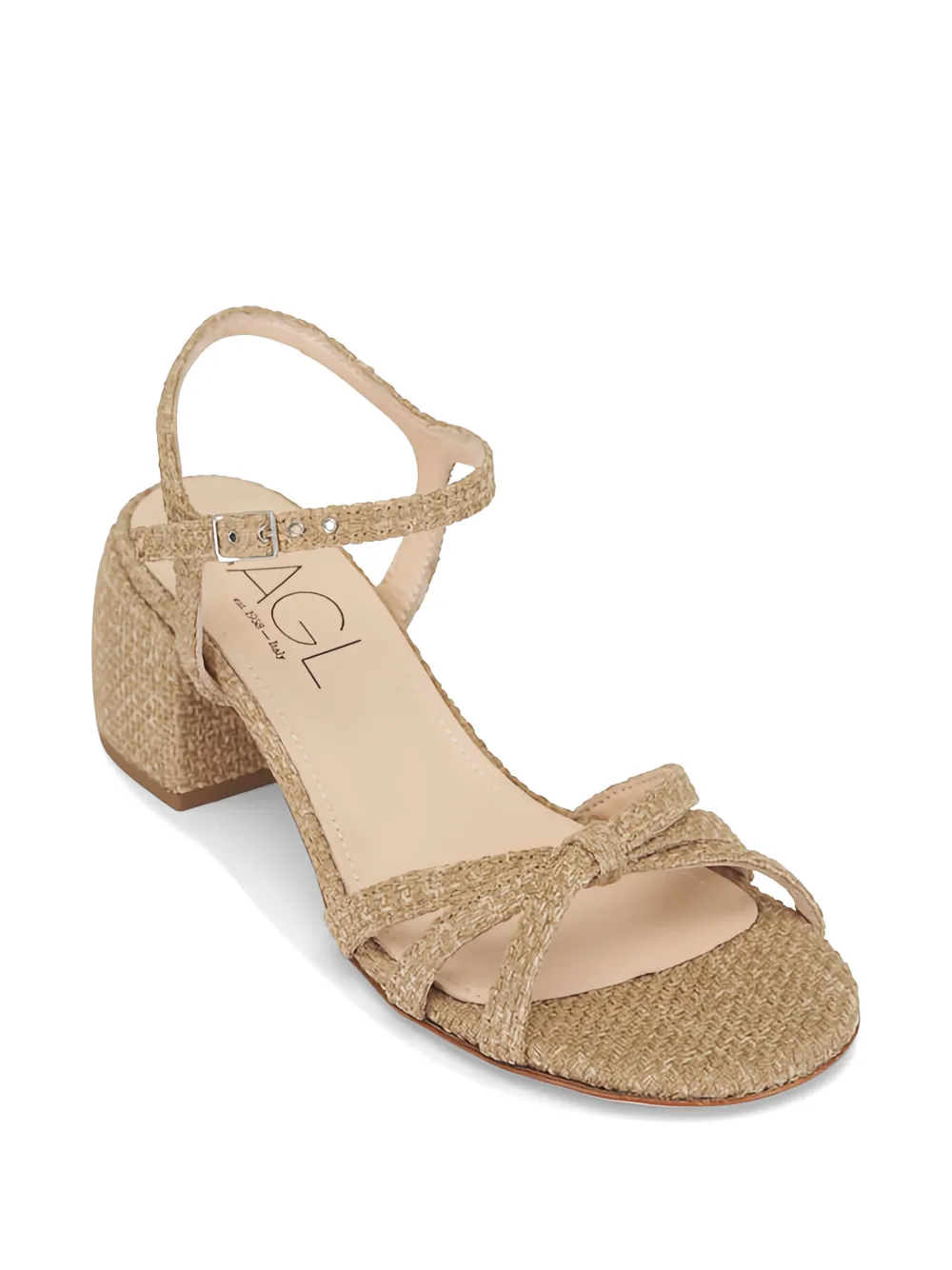 AGL Sandalen met bandjes en strik Beige