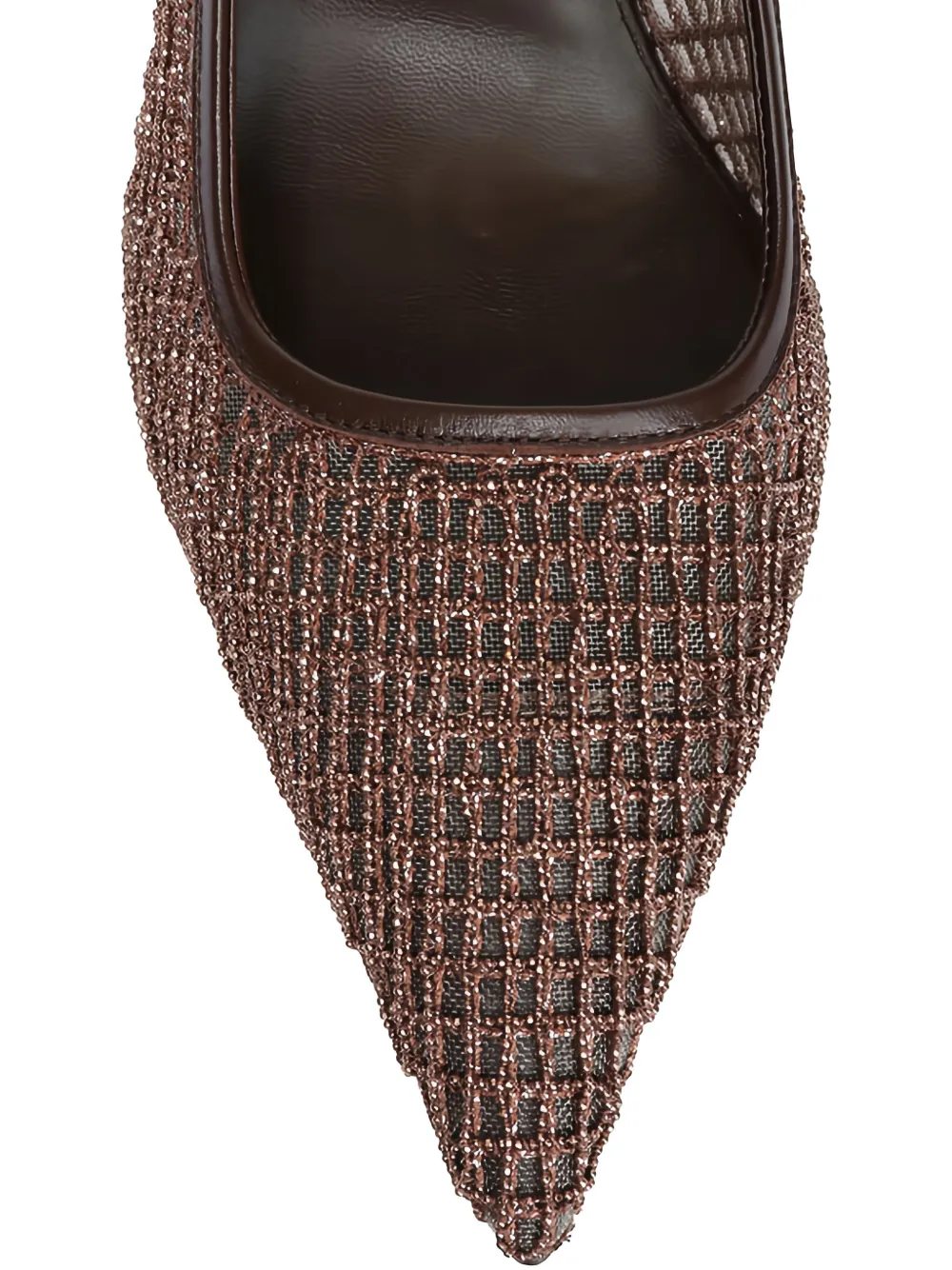 Brunello Cucinelli Mesh pumps verfraaid met Monili kralen Bruin