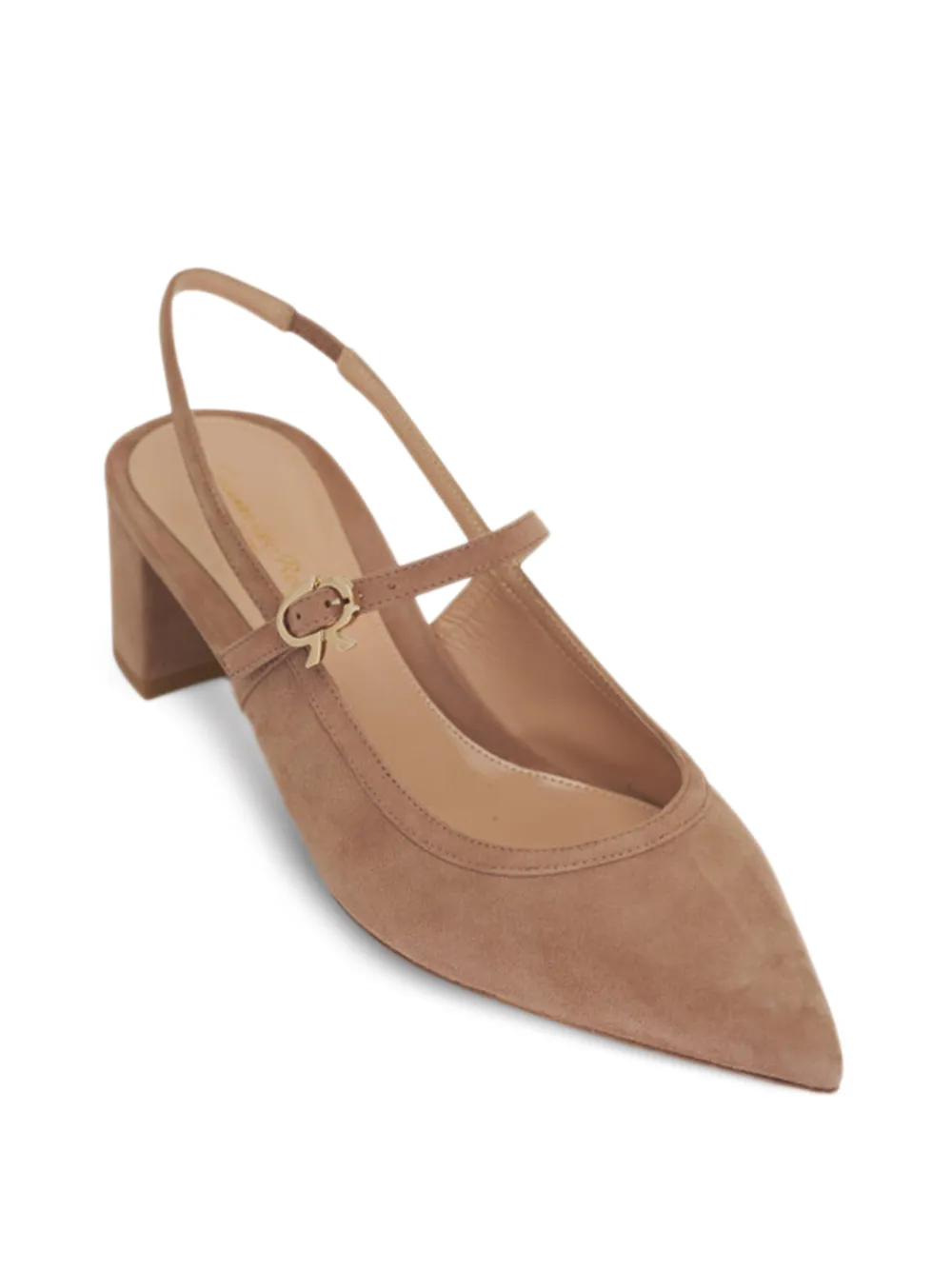 Gianvito Rossi slingback suede heeled pumps Bruin