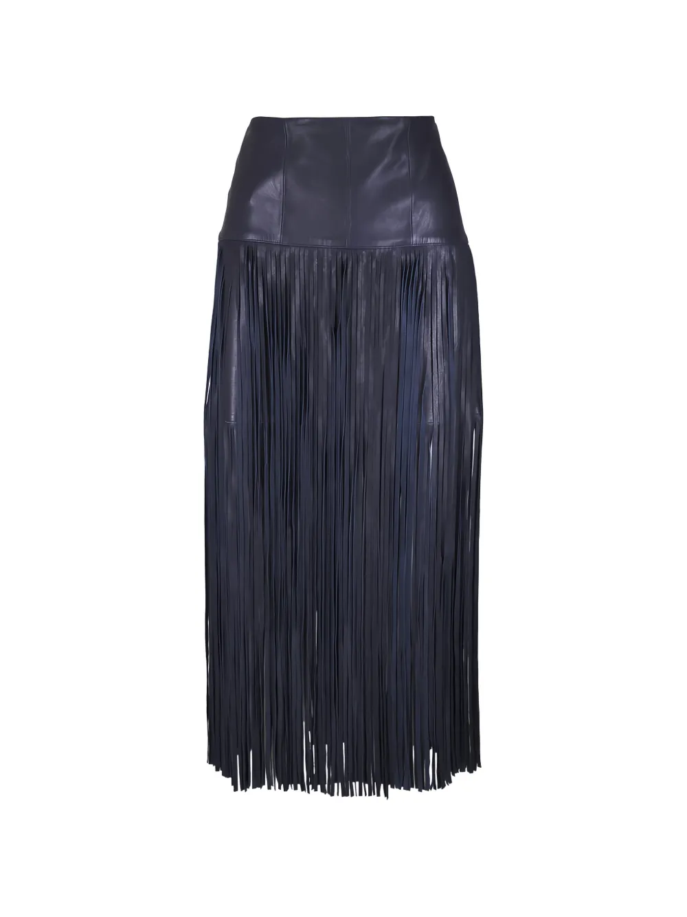 TWP fringed leather midi skirt - Blu