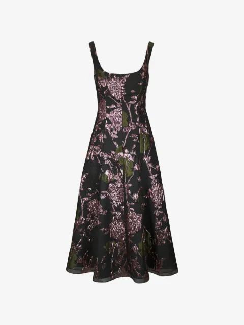 Lela Rose Olivia floral-jacquard maxi dress