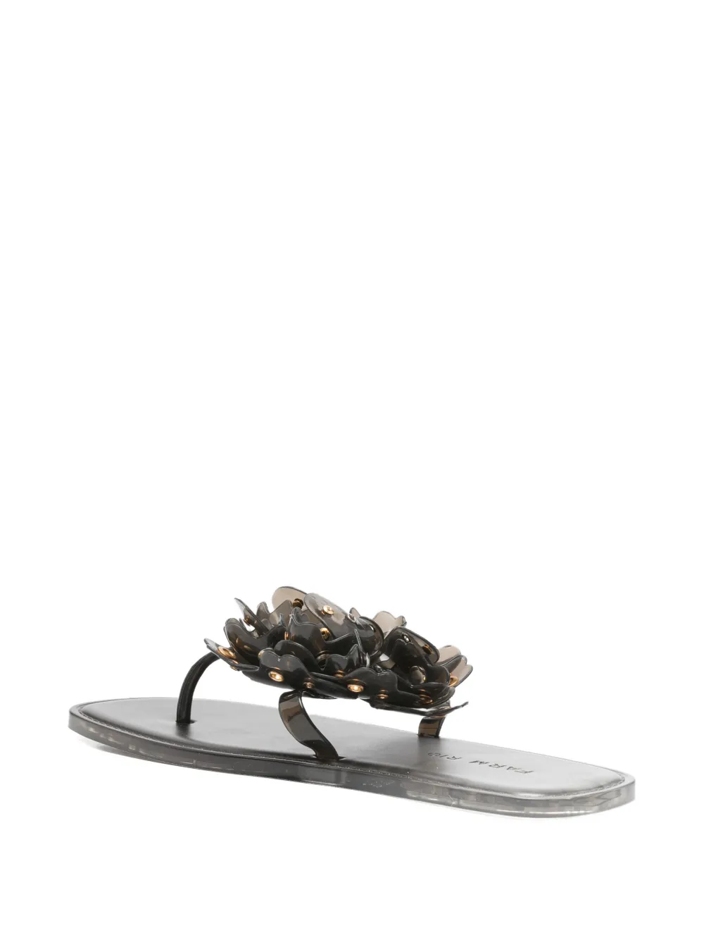 FARM Rio Teenslippers verfraaid met bloemen Zwart