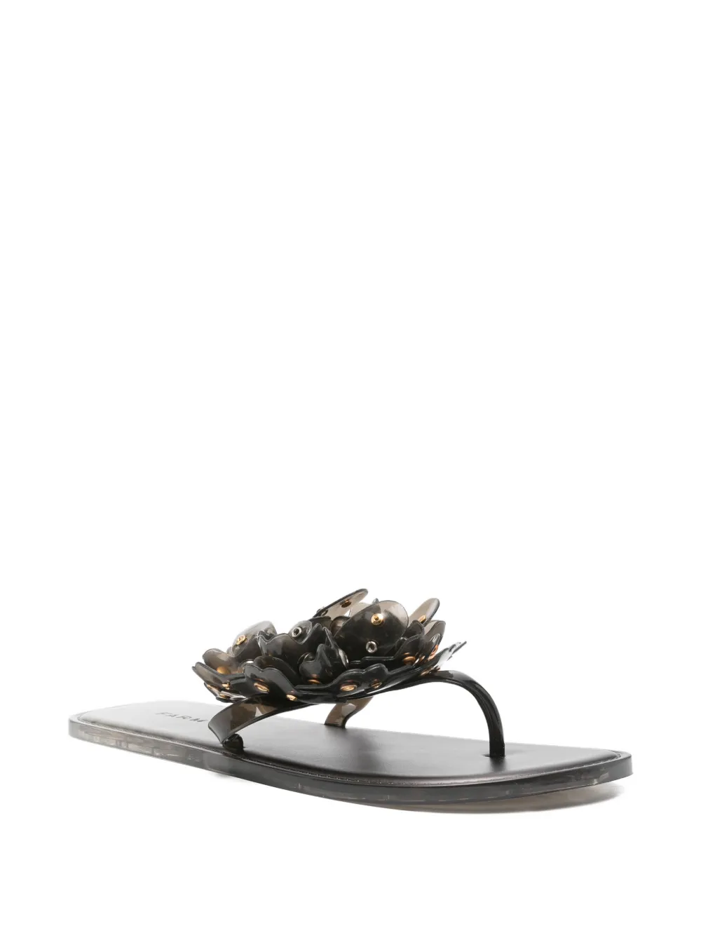 FARM Rio Teenslippers verfraaid met bloemen Zwart