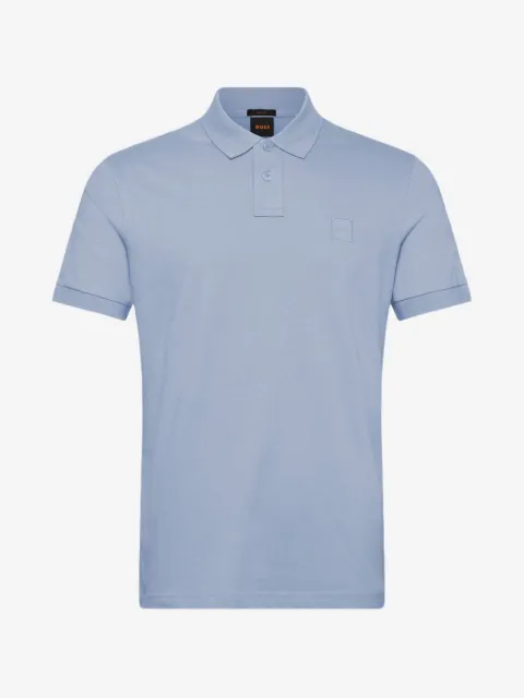 BOSS stretch-cotton slim-fit polo shirt with logo patch