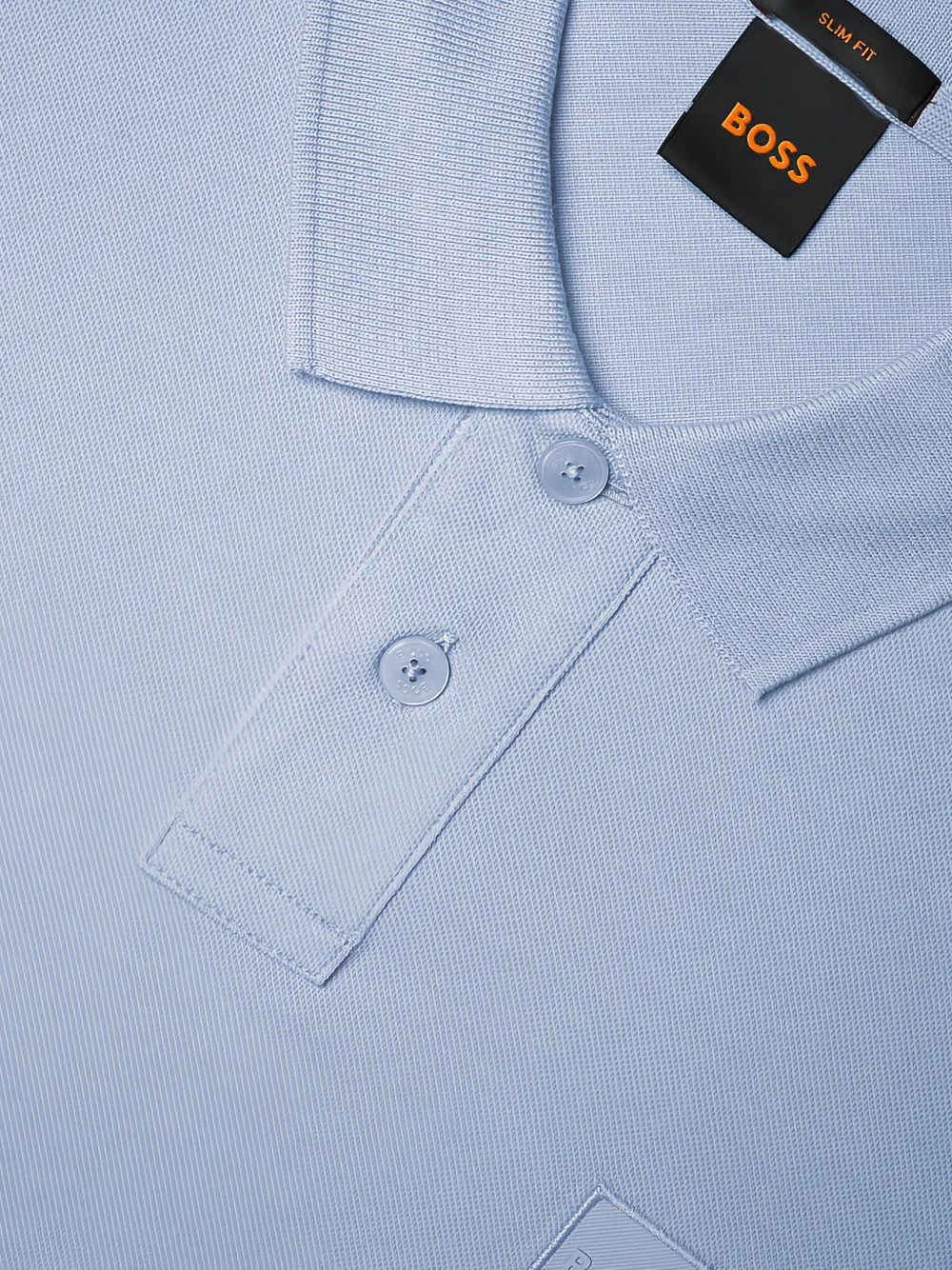 BOSS Stretch-katoenen slim-fit poloshirt met logo-patch Blauw