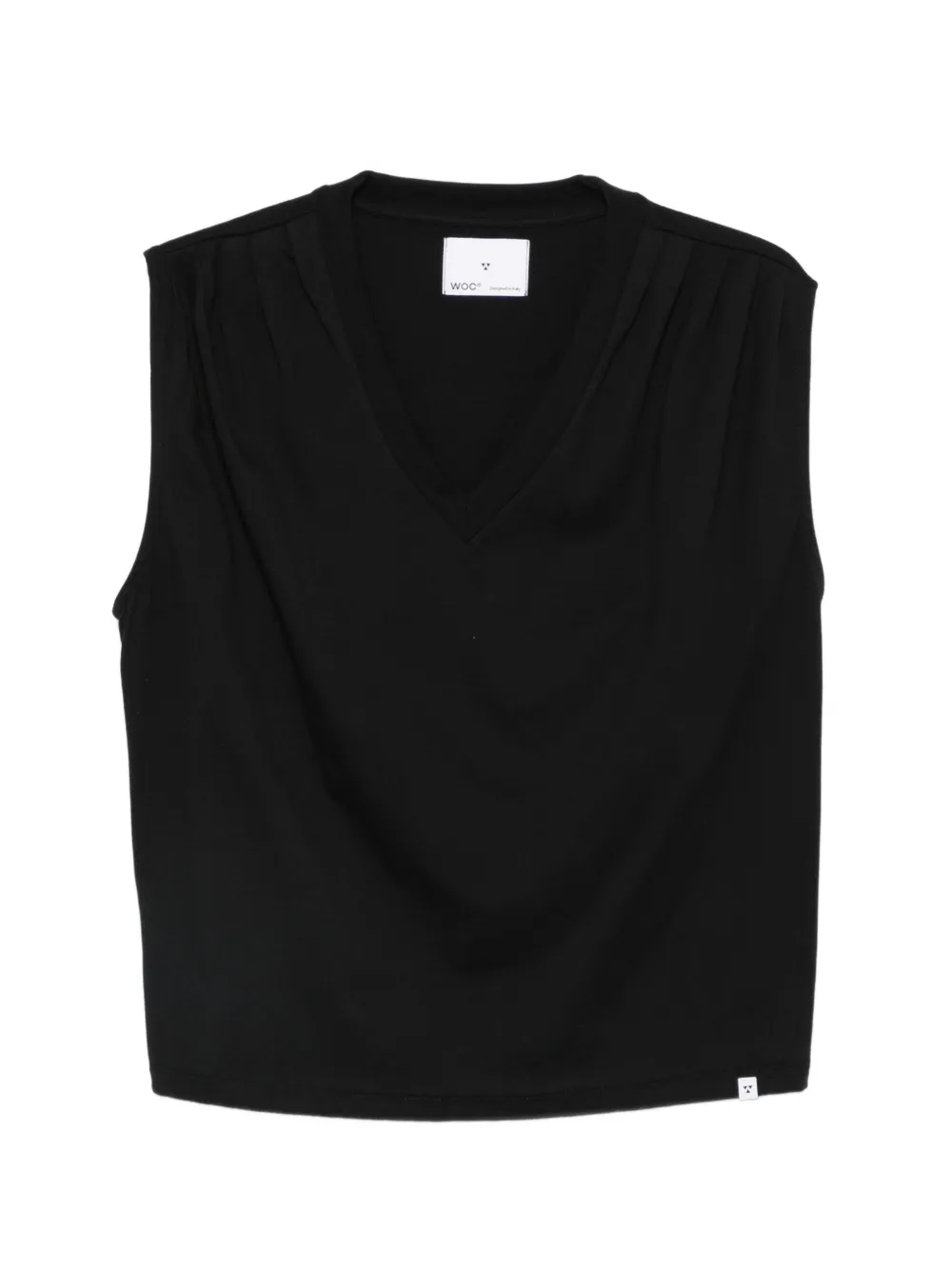 WOC Matera V-neck sleeveless top - Nero