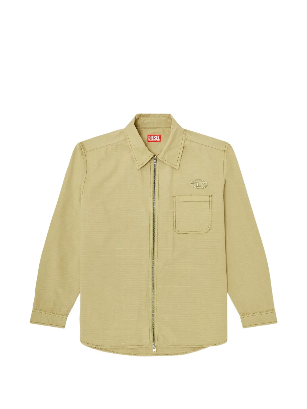Diesel Oval D zip-up shirt - Nude