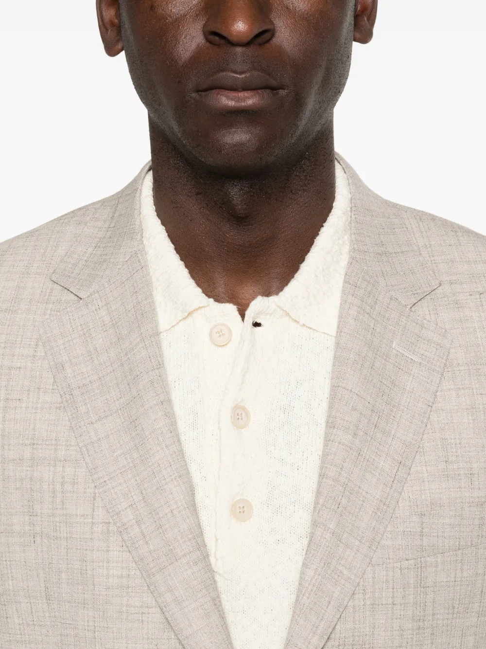 Canali Pak met gekerfde revers Beige