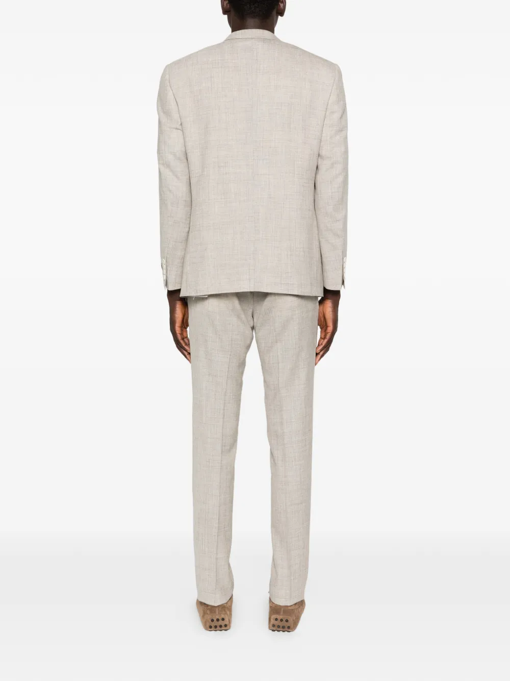 Canali Pak met gekerfde revers Beige