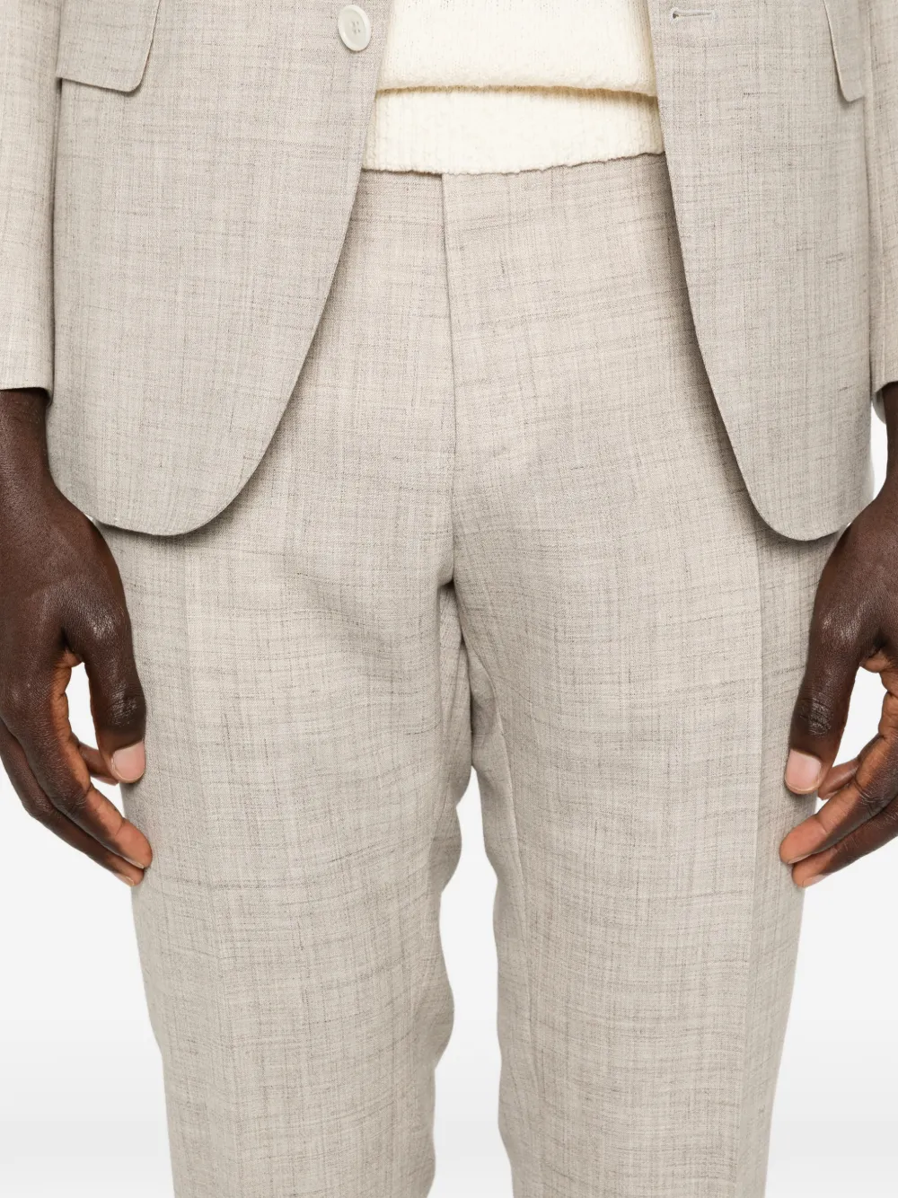 Canali Pak met gekerfde revers Beige